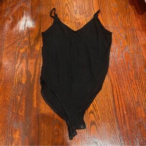 AE: Black Ribbed Bodysuit